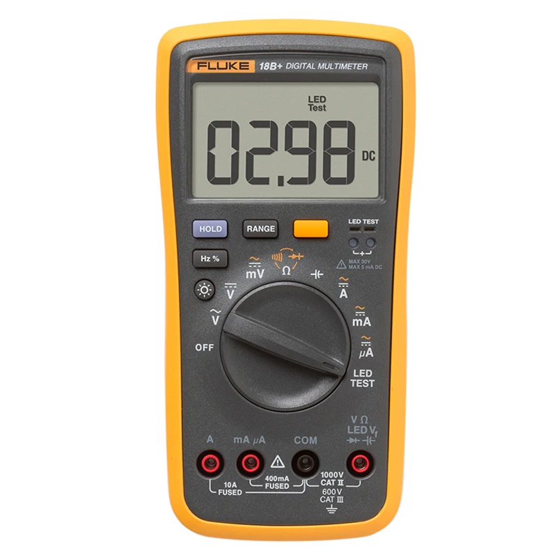 Автоматический цифровой мультиметр Fluke 15B + / 17B 18B 12E DMM AC/DC/DIDE/R/C тестер тока 100%