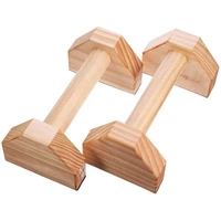 1 pair parallettes gymnastics calisthenics handstand bar wooden fitness exercise tools training gear push ups double rod stand