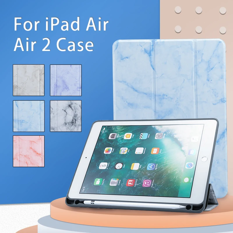 Для iPad Air 2 чехол для 2018 9 7 2017 мраморный из искусственной кожи с держателем