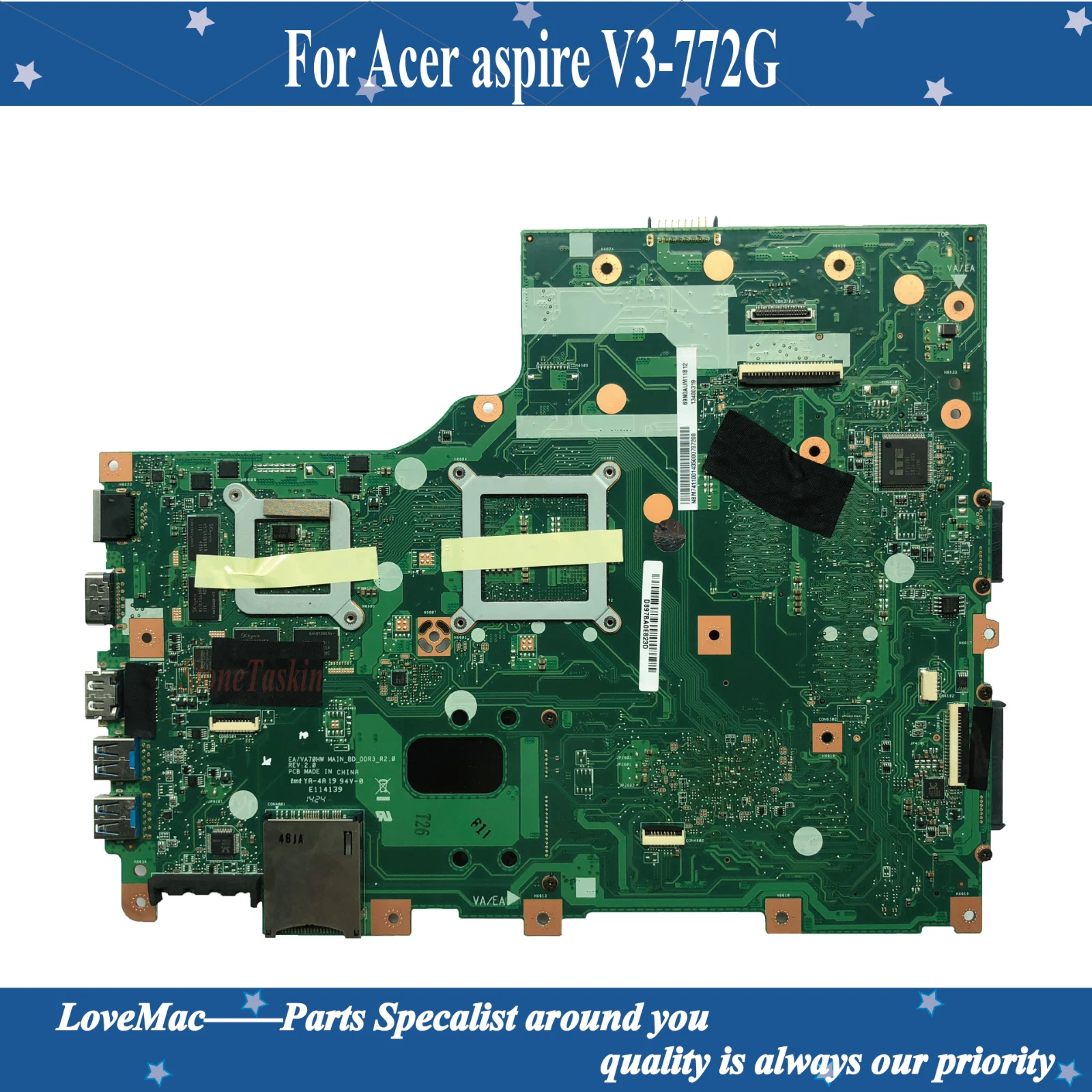 Высококачественная материнская плата NBM7411001 для ноутбука Acer aspire V3 772G EA/VA70HW HM86 DDR3