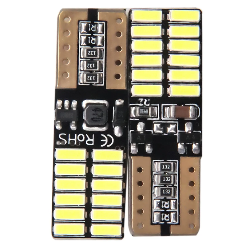 Светодиодная лампа Canbus T10 Led 24Smd W5W светодиодная 24Led 4014 Smd без ошибок 12 В