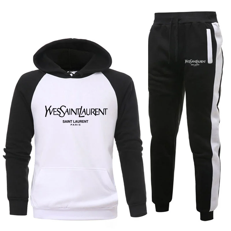 

Men Casual Set Hooded Autumn and winter New Men's Sportswear Hoodies+Pants 2PCS Sets Solid Hip Hop Street Loose Tracksuits su