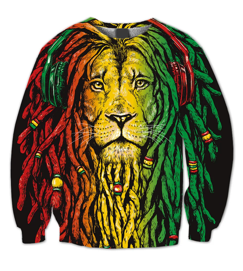 

Реальный Американский американский размер растамон с сублимационной печатью, Женский размер, свитшот с круглым вырезом