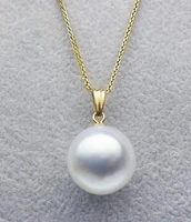 hot sell jewelry luminous 12 12 5mm natural white real south sea pearl pendant