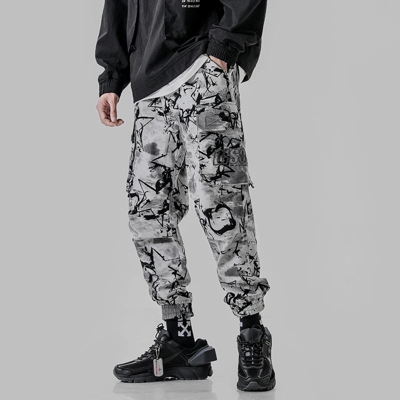 Мужские брюки-карго VODOF повседневные черные белые прямые поставки | Мужская