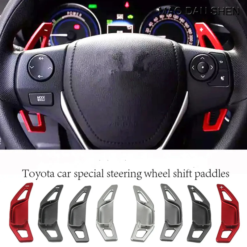 

2pcs Alloy Add-OnSteering Wheel DSG Paddle Shifters Extension Fit For Toyota Zalas Corolla Camry