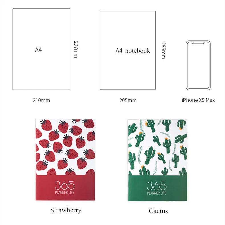 А4 Agenda кактус клубника 2020 ежемесячно для планирования расписания ручной бумажный