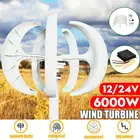 Генератор ветровой турбины 6000 Вт 12 В24 В, 5 лопастей, фонарь, вертикальная ось, постоянный магнит, генератор ветровой турбины с контроллером