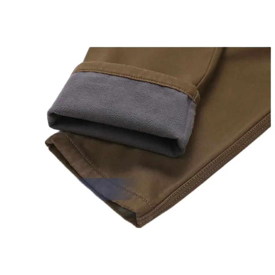 Новые брендовые зимние теплые флисовые брюки карго Для мужчин прямые Свободные