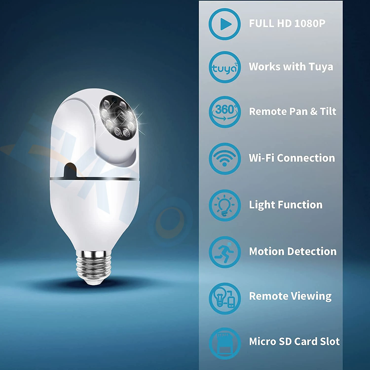3mp tuya ptz wifi camera mini light bulb security camera surveillance for smart home monitoring cctv video record mini camera free global shipping