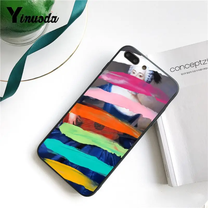 Yinuoda Art Statue Vintage Painted David Watercolor Black Phone Case Cover for iPhone 8 7 6 6S X XS MAX 5 5S SE XR 10 11 Pro Max | Мобильные