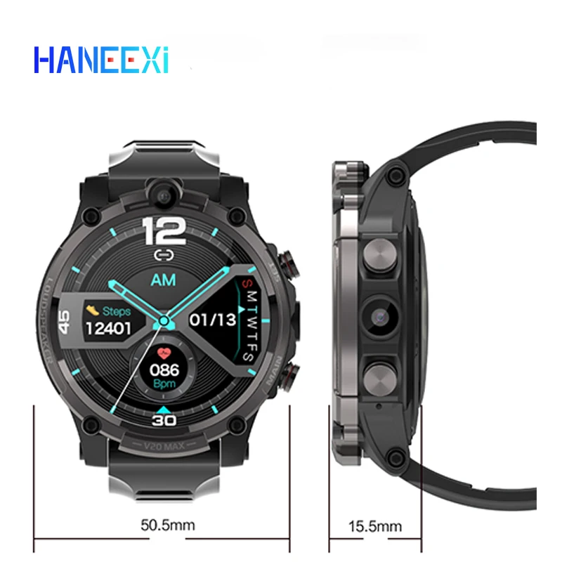 

2021 Newest Android system 4G men smart watch 930Mah Big Battery Smartwatch HD Camera GPS WIFI independent sim card Phone Watch