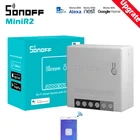 SONOFF Smart MINIR2 Wi-Fi DIY Мини R2 переключатель 2-полосные модули управления Автоматизация таймера Совместимость с приложением eWelink Alexa Google Home