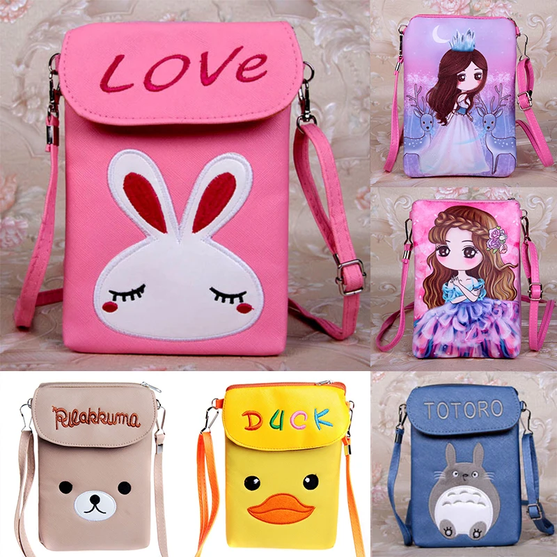 Милый маленький мультяшный мобильный телефон чехол Универсальный кошелек сумка