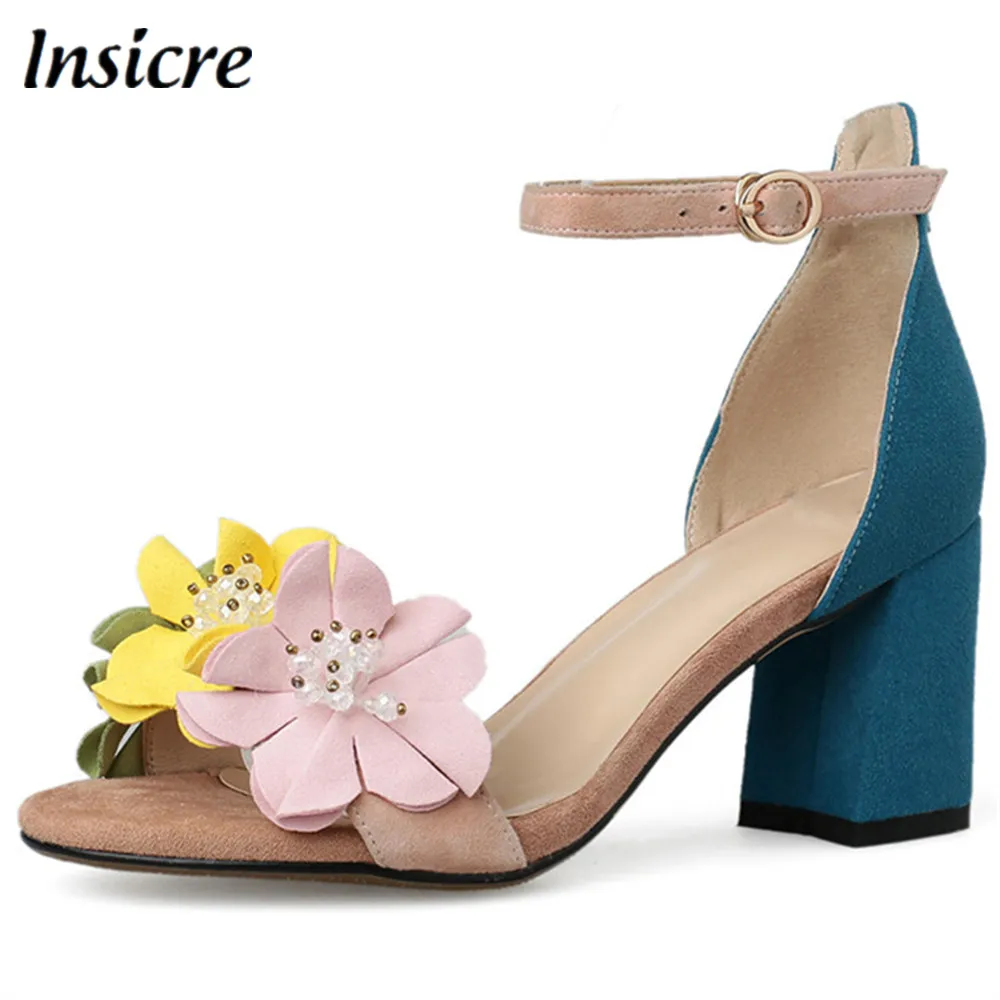 Insicre/летние женские сандалии из коровьей замши в римском стиле украшенные