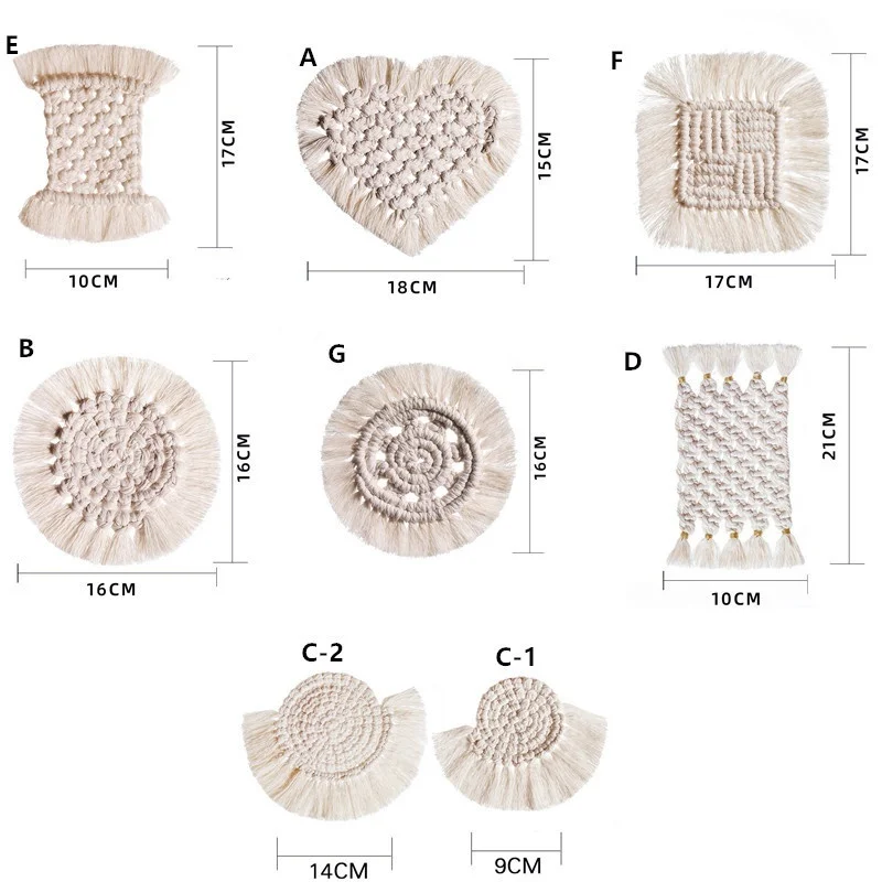 Подставки для макраме ручной работы декоративный хлопковый коврик защиты сердца