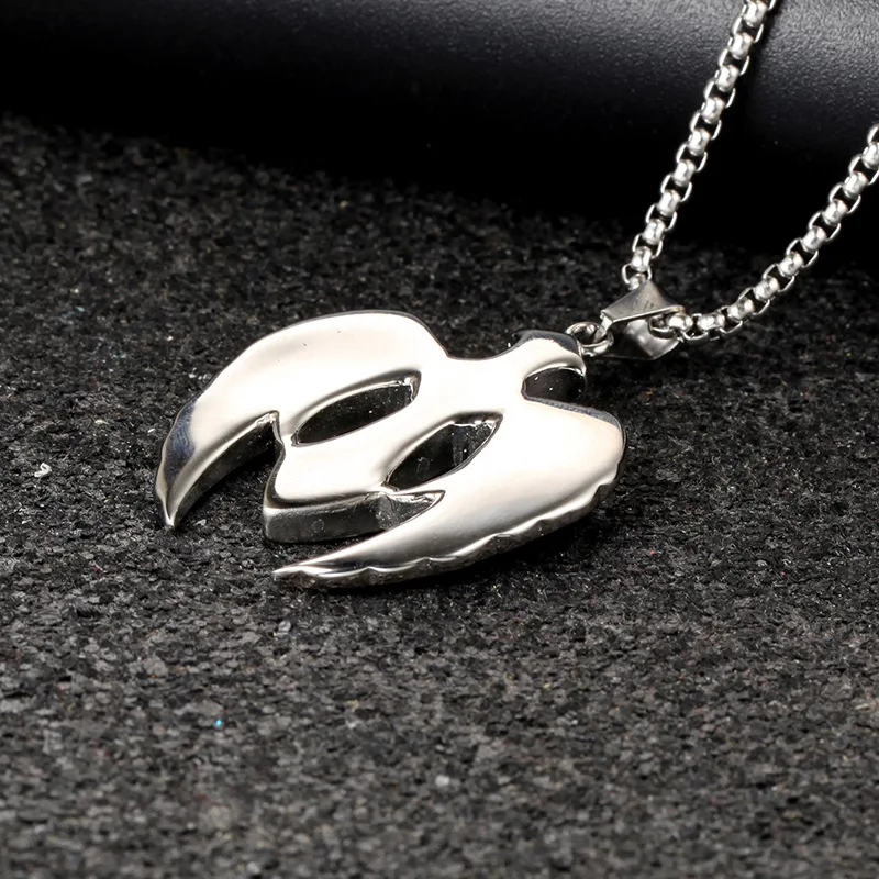 Нержавеющая сталь красный Стразы с ангельскими крыльями ожерелье-подвеска