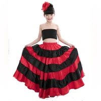 children spanish flamenco skirt brazil dance costume gypsy robe belly dance skirt 540
