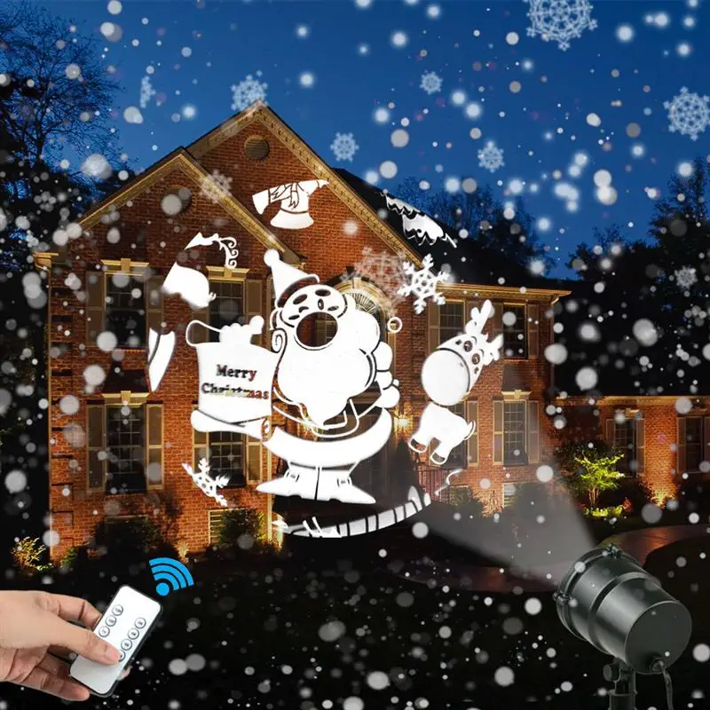 

Christmas LED Moving Projector Light Xmas Party LED Stage Light Outdoor Garden Landscape Lamp RF Protector Lamp Remote Control