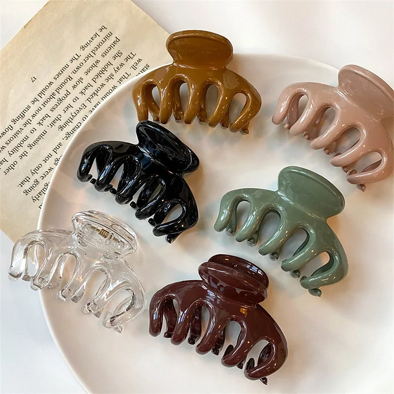 

2021 New Fashion High Quality Girls Hair Claw Solid Scrub Acrylic Hair Clip Elegant Headwear Women Cute Hair Accessories