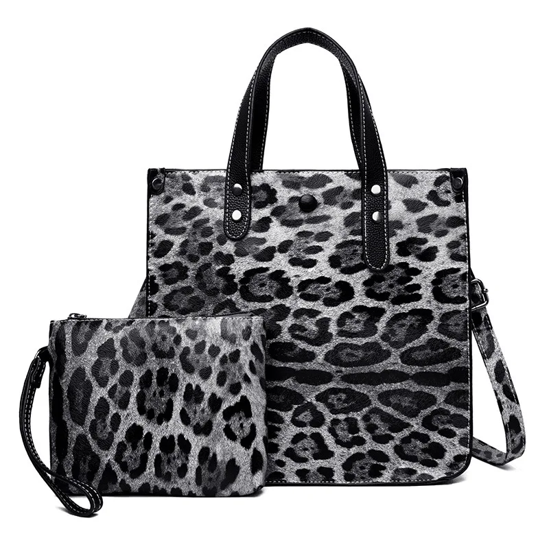 

Women Tote Bag Leather Leopard Crossbody Shoulder Bag Ladie Large Capacity Handbag Shopping Messenger Bags Set