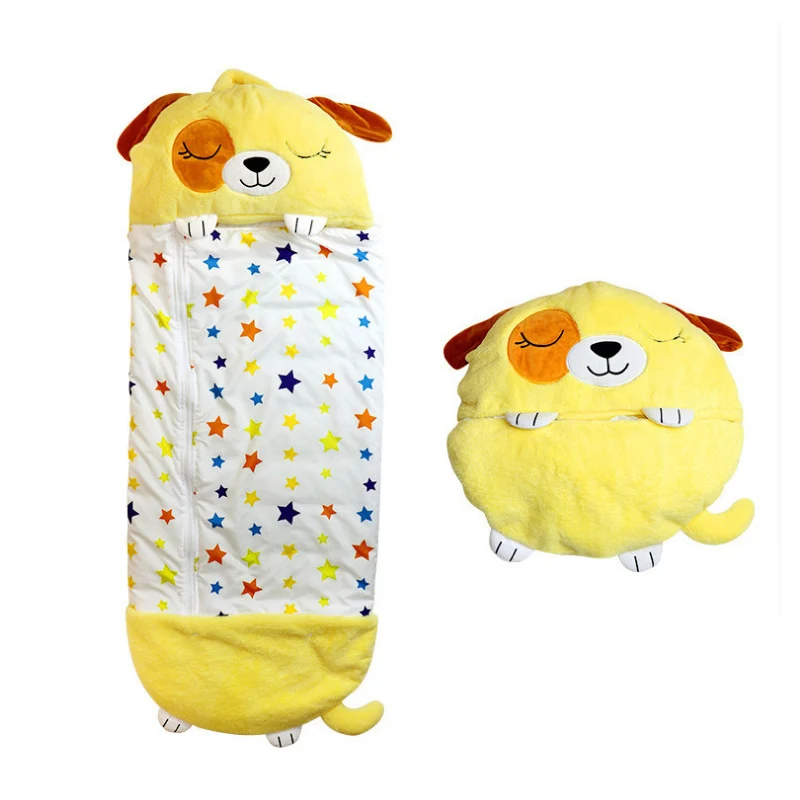 Теплый детский мультяшный спальный мешок с защитой от ударов зимний мультяшными