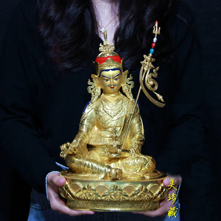 

High grade TOP buddha statue # Southeast Asia Thailand Buddhism Gilding golden Guru Rinpoche Padmasambhava buddha statue large