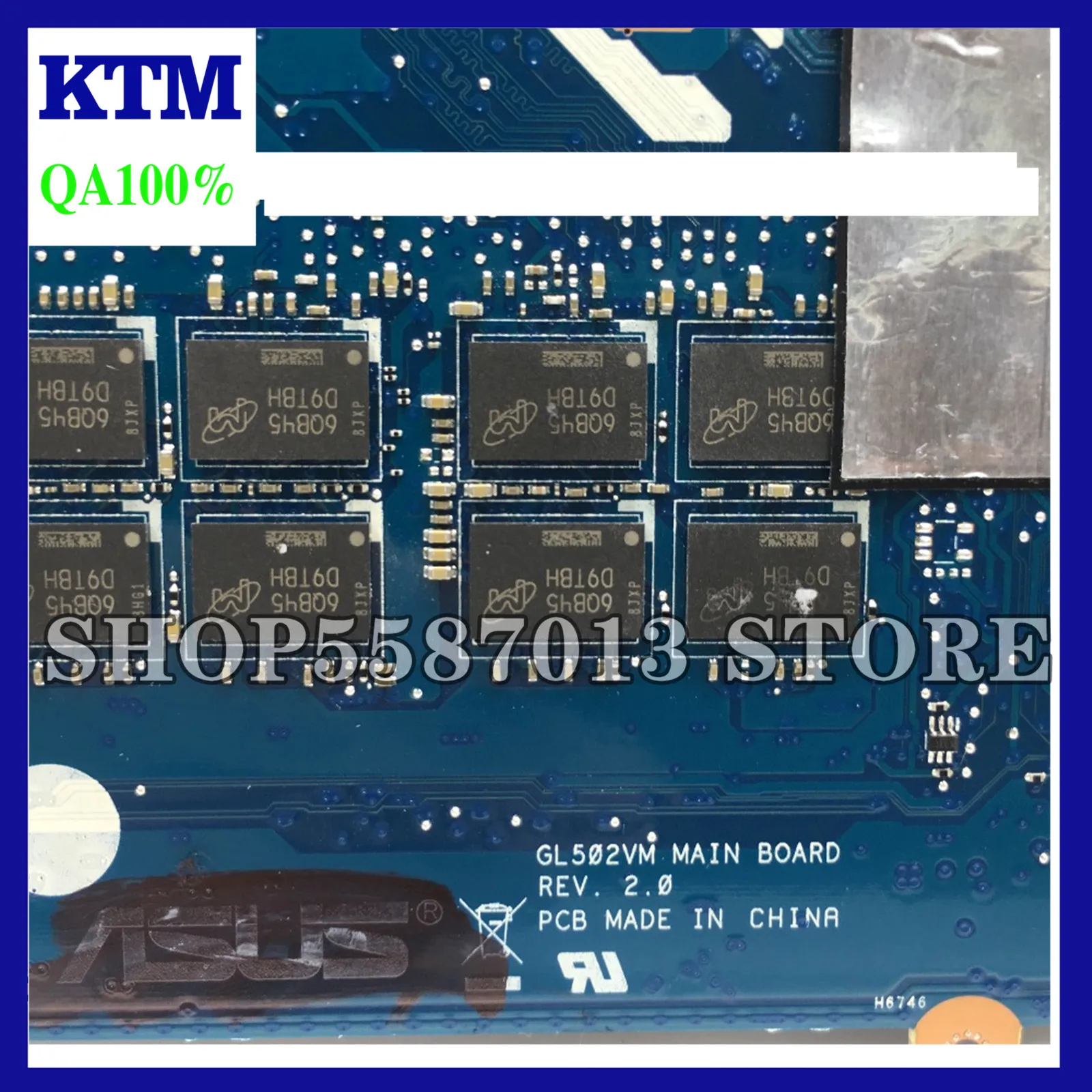 

KEFU GL502VM For ASUS GL502 GL502VM GL502VML Laptop Motherboard GL502VM Is 8GB RAM i7-6700HQ CPU