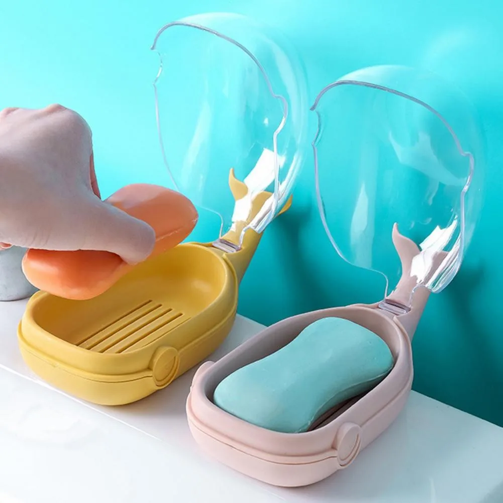 

Bathroom Soap Dish Box Cute Cartoon Whale Soap Holder Home Shower Travel Container Soap Tray Drainer Box Bathroom Accessories