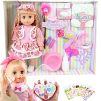 35cm cute girl talking doll smart full vinyl baby princess bebe reborn children toys gift can drink water pee feed