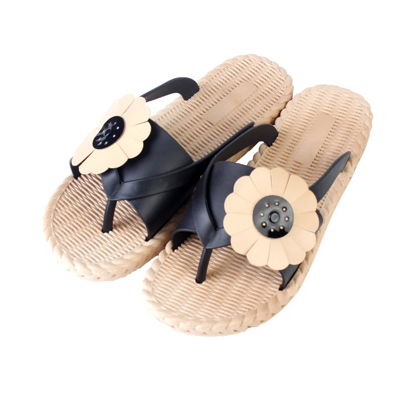 

2021 New Design Woman Shoes Flat with Leisure Slides Fashion Flower Fresh Summer Outer Wear Slippers Small Daisies Beach Drag