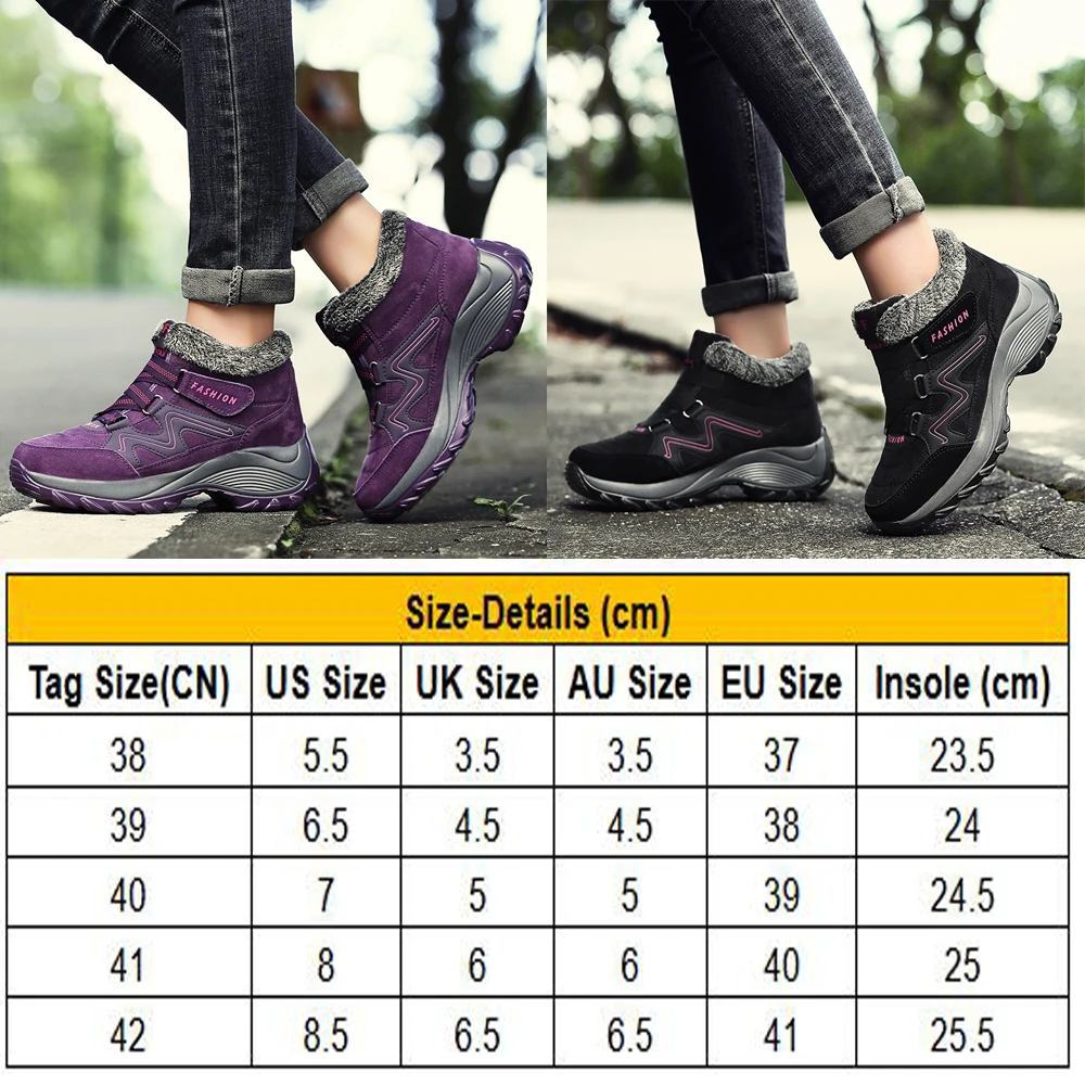 Зимние женские Треккинговые ботинки с высоким берцем Нескользящие толстый плюш