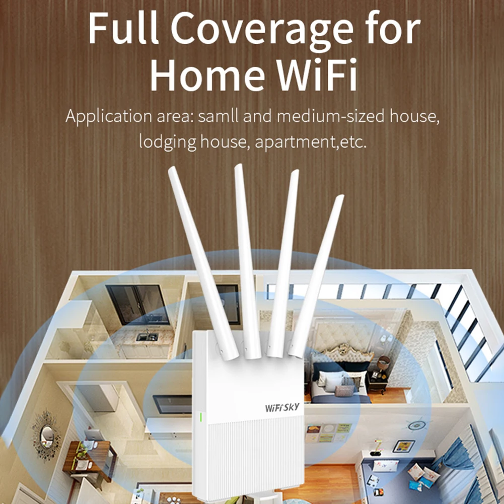 Wi-Fi SKY 4G LTE домашний роутер 2 + 4 антенны 300 Мбит/с LAN/WAN SIM-карта адаптер с покрытием