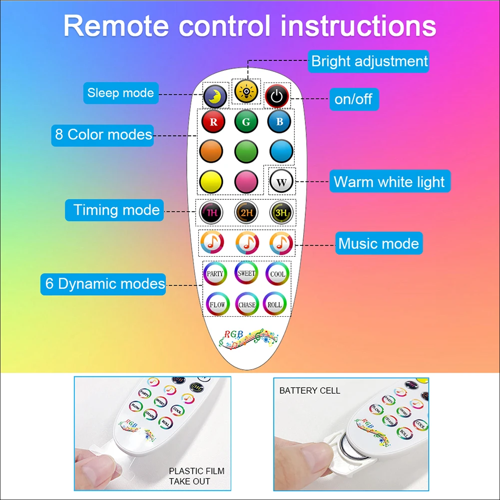 

RGB Atmosphere Lights Floor Night Lamp Bedroom Corner Remote Bluetooth Three Section Detachable LED Rod Simple Standing Lighting