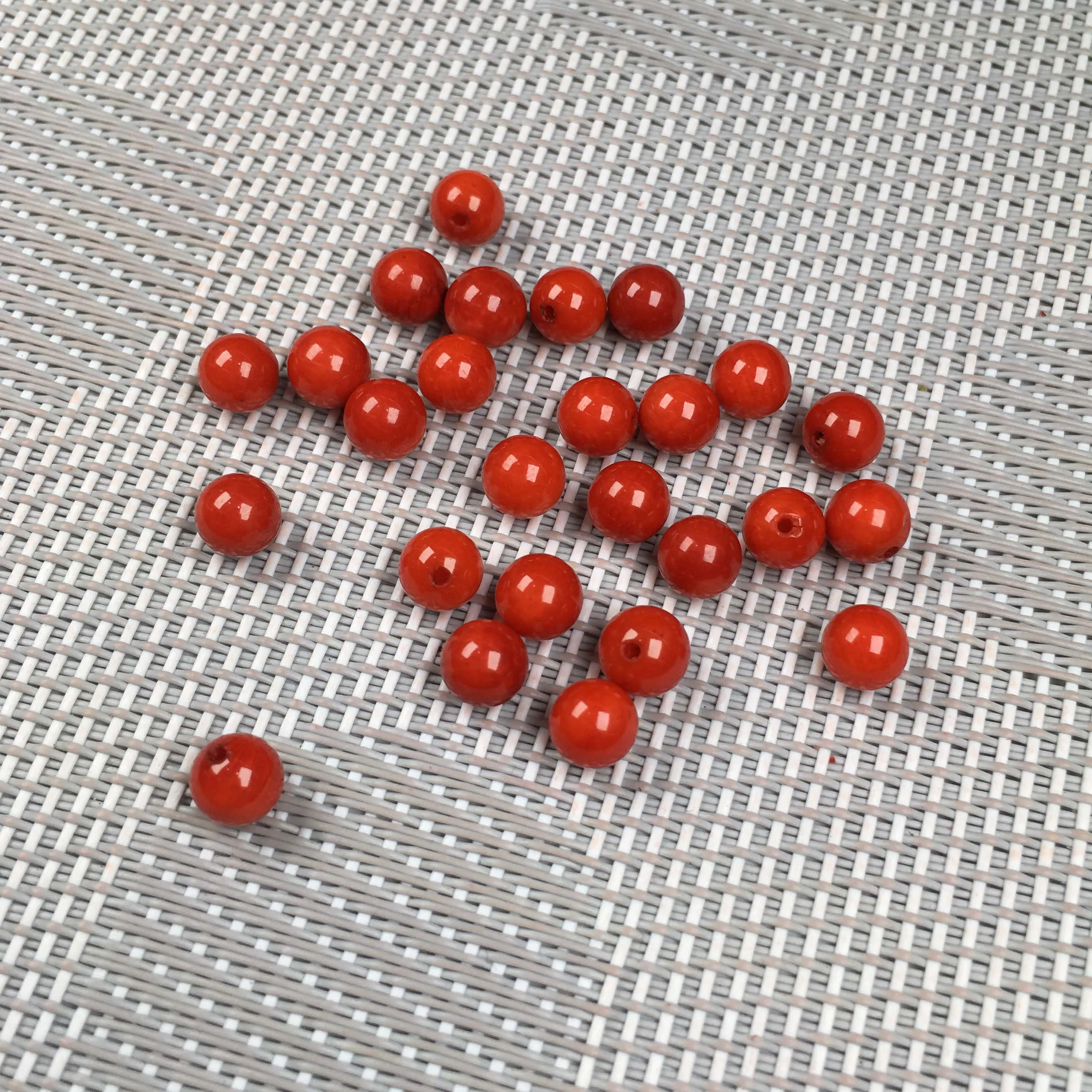 Fashion 1PC Natural Coral Round Cabochon Half Hole Beads for Making Jewelry DIY Stud Earring Accessories Loose Size 8mm | Украшения и