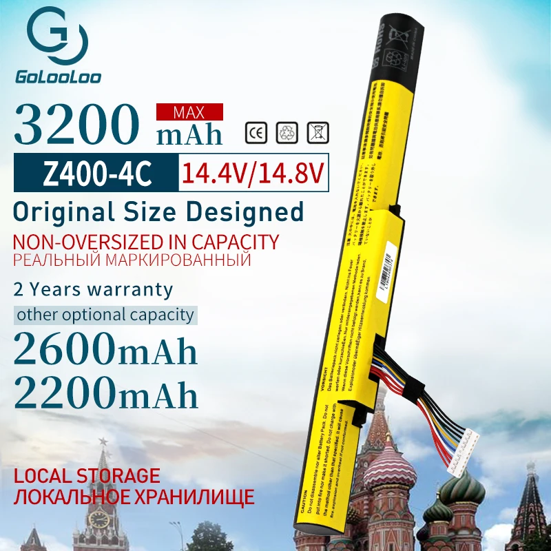 Аккумулятор Golooloo 14 4 В 3200 мАч для ноутбука Lenovo IdeaPad P400 P500 L12L4K01 L12S4E21 Z400 Z400A Z500 L12S4K01