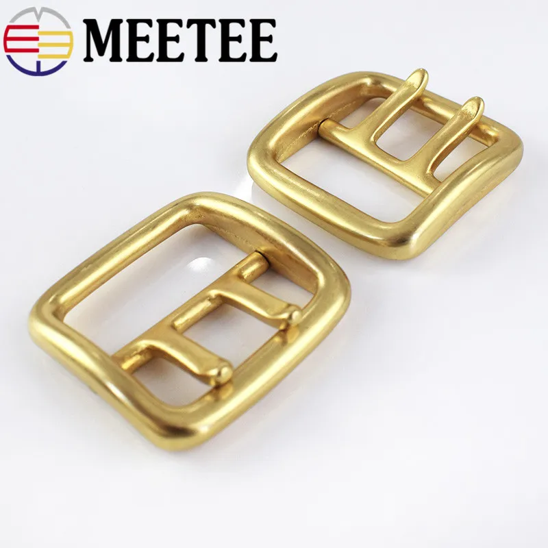 Meetee 1pc/2pcs 40mm Men's Belt Buckles Pure Copper Double Pin Buckle Head DIY Jeans Waist Decoration Accessoy ZK2018 | Дом и сад