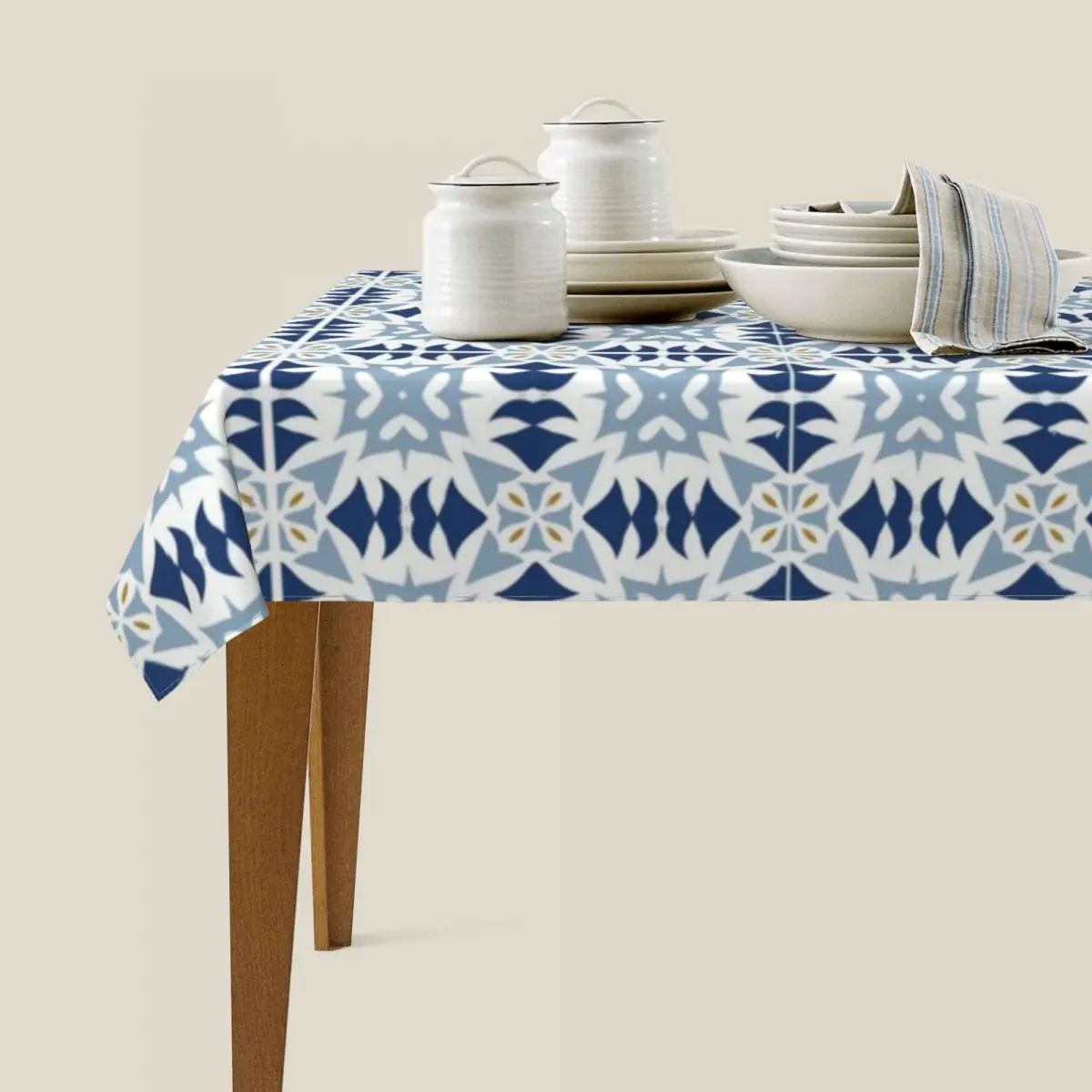 Белая и синяя скатерть в португальском стиле для плитки водонепроницаемое