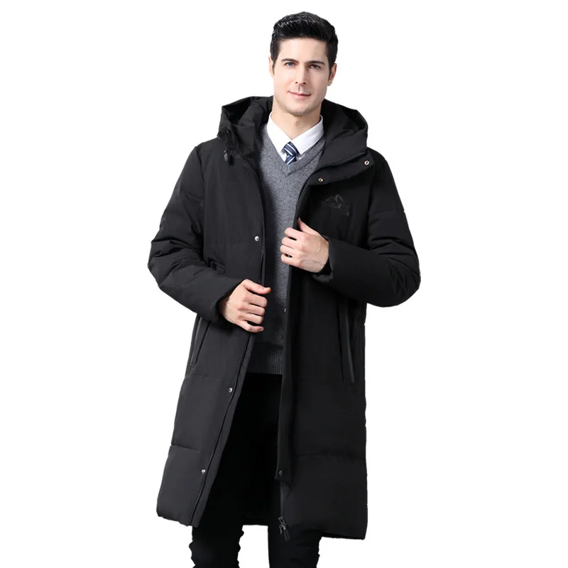 Новинка зимний длинный пуховик мужской Повседневный свободный выше колена