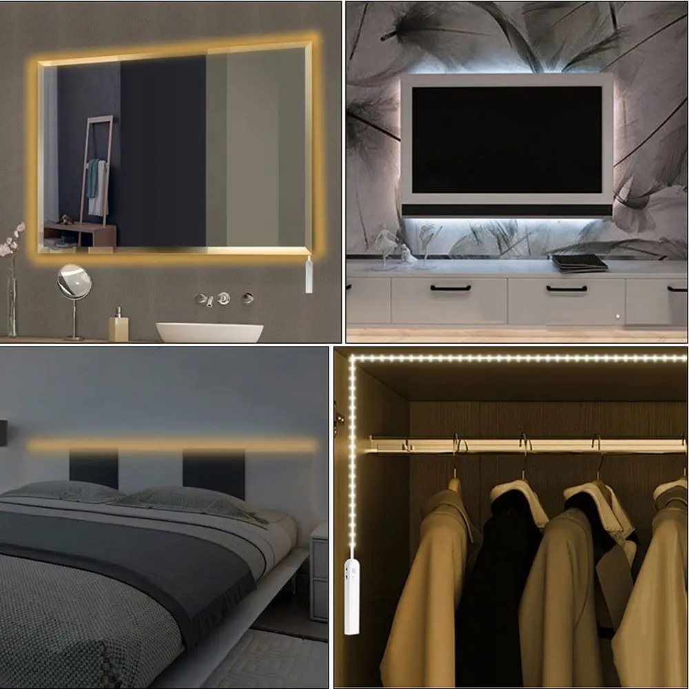 

LED Sensor Light Strip Wireless Sensor Lamp Bedside Night Lights Human Body Sensor Light Cabinet Wardrobe Lights Wardrobe Lamp