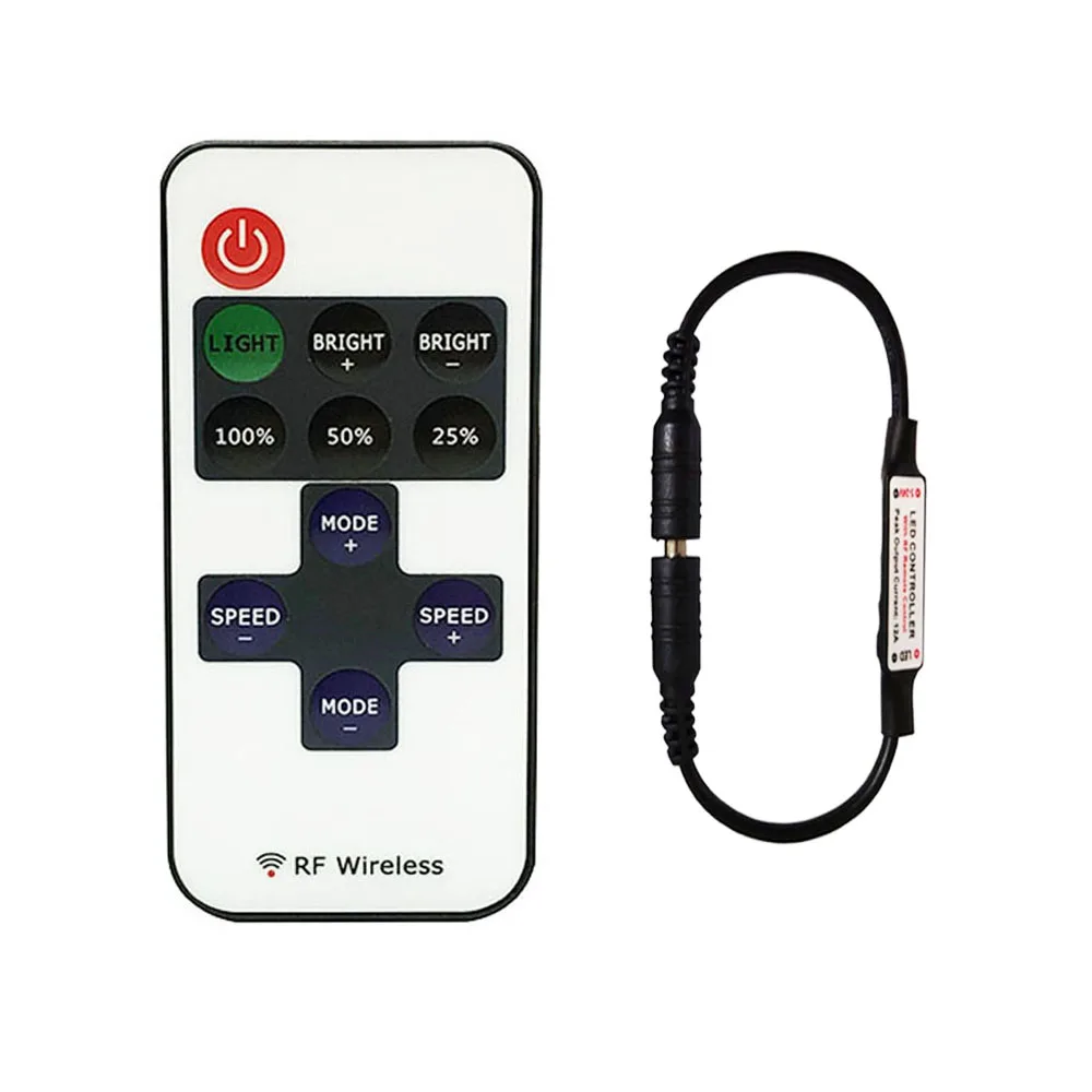 

11Keys Single Color Dimmer Led Strip RF Controller Remote DC/USB/Wire For 2835/5050/5730 Led Strip Light DC5-24