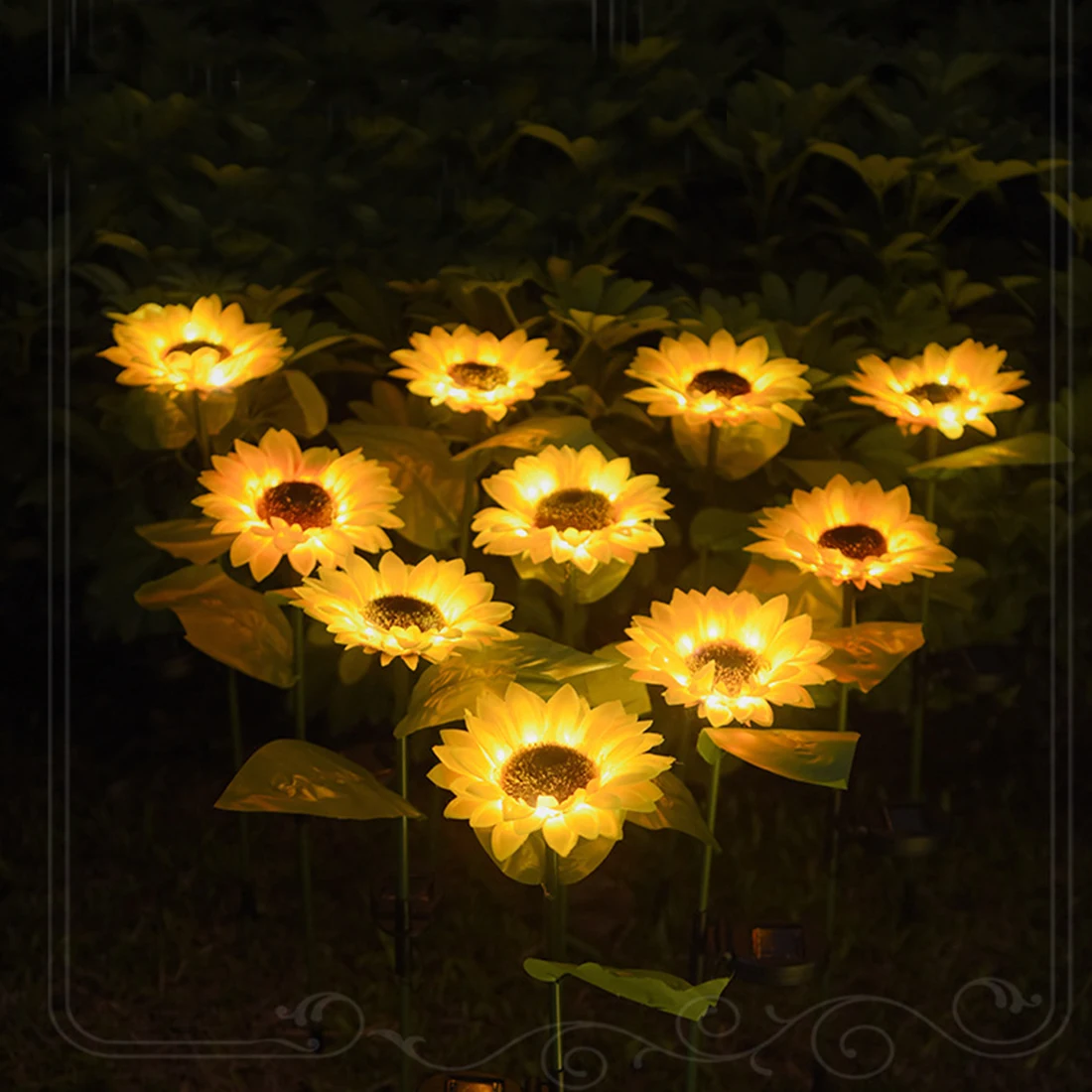 

Садовый светильник s Солнечный СВЕТОДИОДНЫЙ светильник Водонепроницаемый подсолнечника газонный светильник двор украшения сада на открыт...