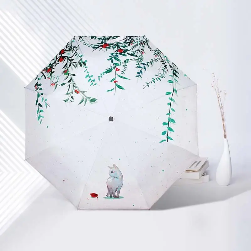 

Мини-зонтик складной карманный непромокаемый с защитой от УФ-лучей