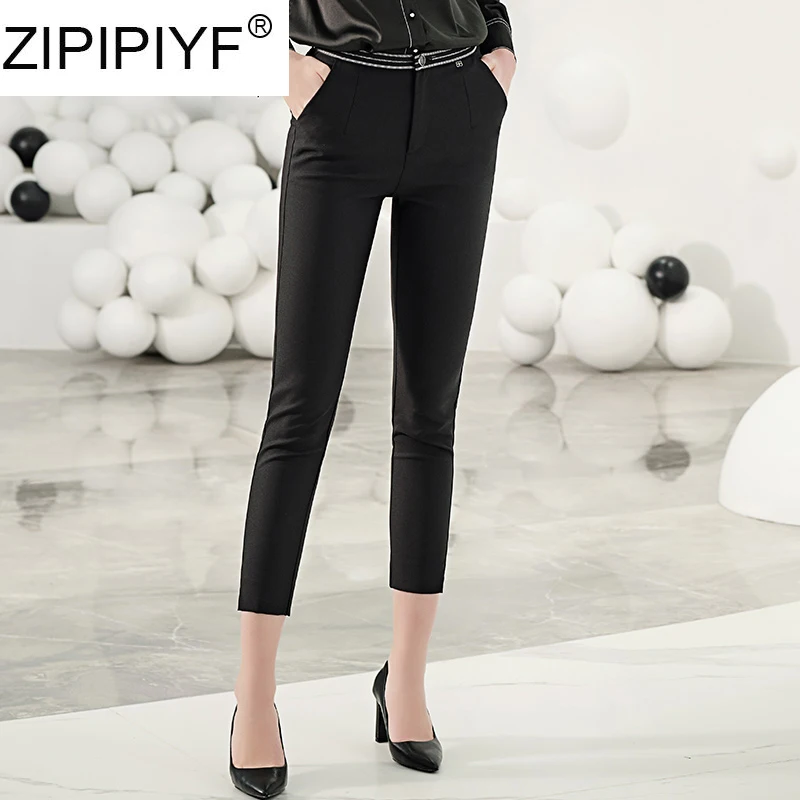 2020 Summer New Black Pants Women Versatile Pencil Pants High Quality Fashion Lady Casual Wear C162