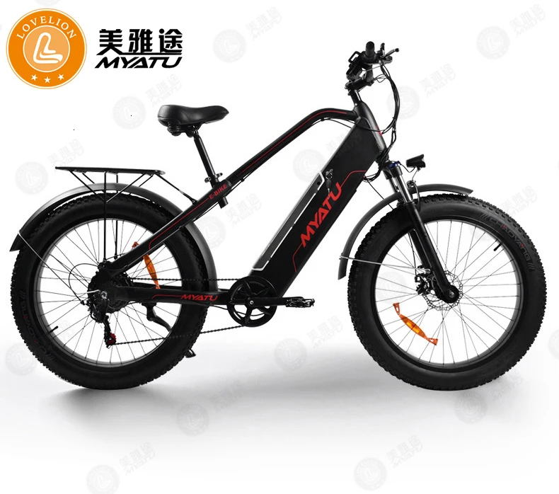 MYATU SHIMANO 7 скоростной горный электровелосипед для взрослых, мощный электровелосипед, 48 В, 500 Вт, 12Ач, 26 дюймов, 4,0 электродвигатель, электровелосипед