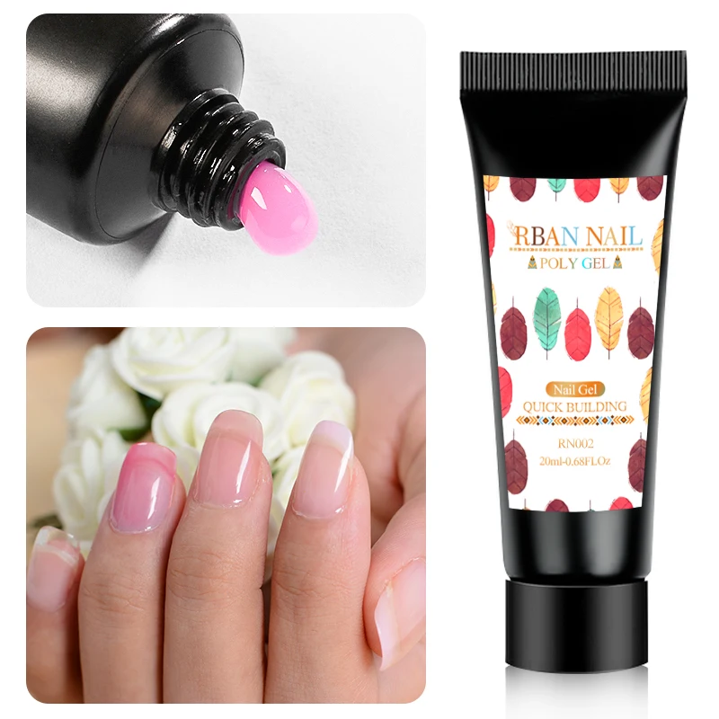 RBAN ногтей 9 шт./компл. ногтей быстрое строительство поли гель с кристаллами желе строитель ногтей расширение пальца твердый УФ Гель-лак для ногтей