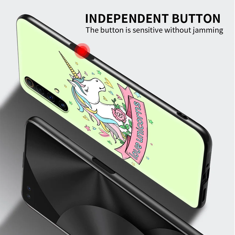 

Rainbow Unicorn Luxury Soft TPU Cover for Realme C3 C11 5 6 7 8 X50 Pro XT C25 C15 GT Neo V13 5G Phone Case Shell Coque