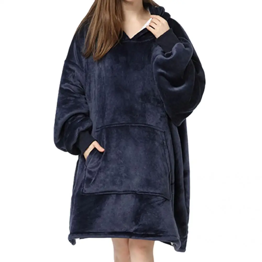 

Зимняя ночная рубашка, цельная Домашняя одежда, повседневная привлекательная однотонная женская домашняя одежда с длинным рукавом и капюш...