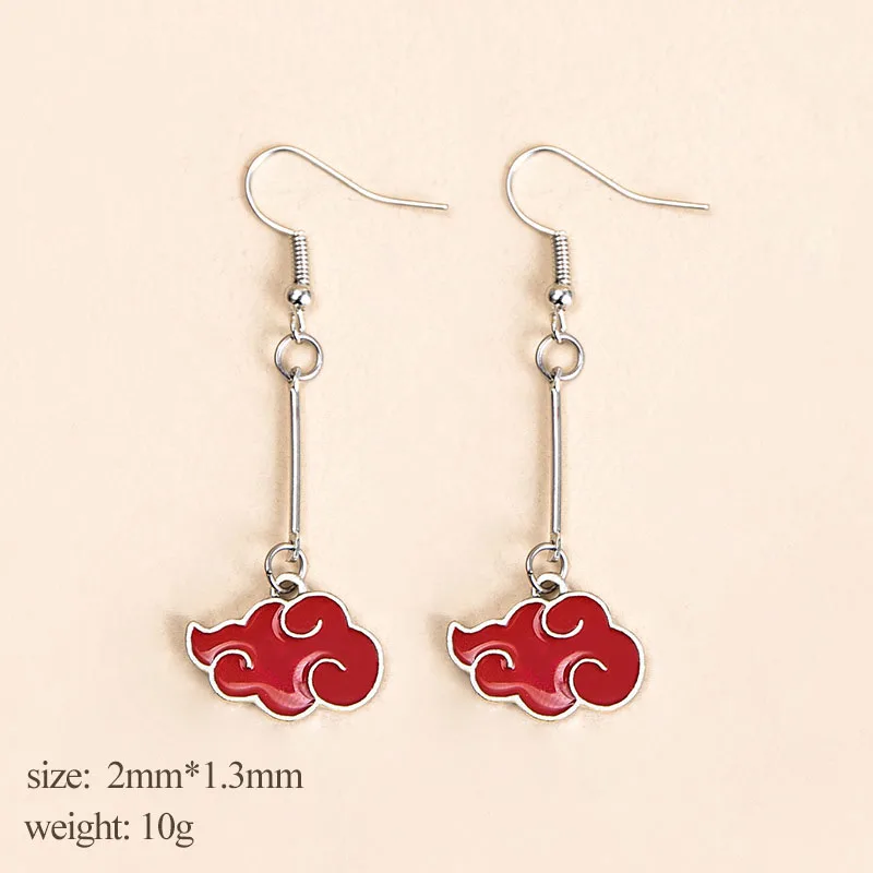 

Anime Earrings Akatsuki Red Cloud Earrings Pendant Metal Enamel Cosplay Men and Women Jewelry Gifts