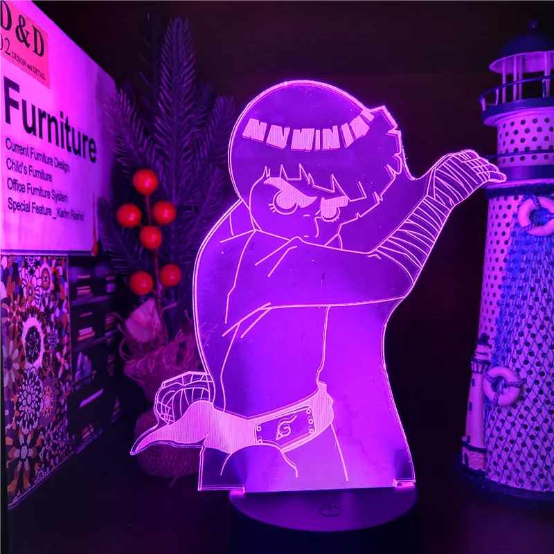Narutorocklee 3d ночной Светильник аниме Рисунок украшения СИД светильник ing домашний